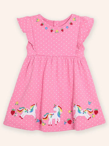 Rainbow Unicorn Applique Dress